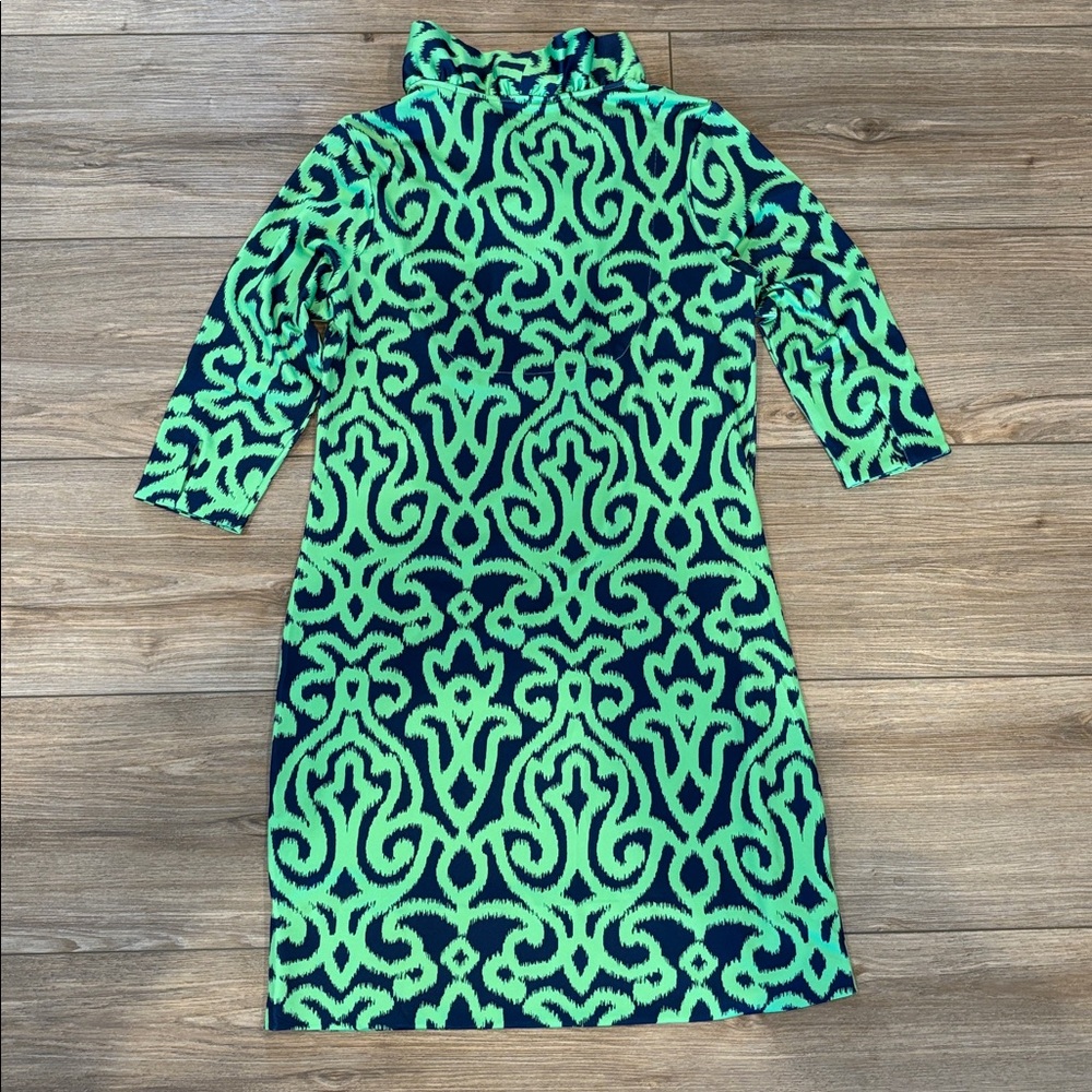 Gretchen Scott Designs Vibrant Green and Navy Dress - Picture 2 of 3